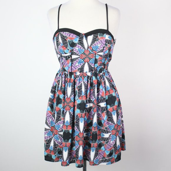 Band of Gypsies Dresses & Skirts - Band of Gypsies Womens Small Leaf Tropical Print Sundress